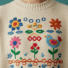 Whimsical Meadow Embroidered Sweater Pawae