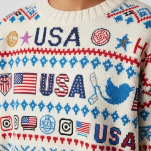 Trending USA Icons Embroidered Sweater Pawae