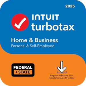 TurboTax Home & Business 2025, Federal & State Tax Return – Mac OS, Windows [Digital Download]