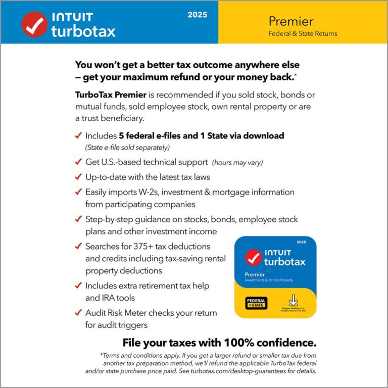 Turbotax Premier 2025 Federal State Tax Return Mac Os Windows